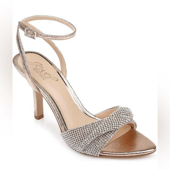Jewel Badgley Mischka Gold and Silver Heels - Picture 1 of 7